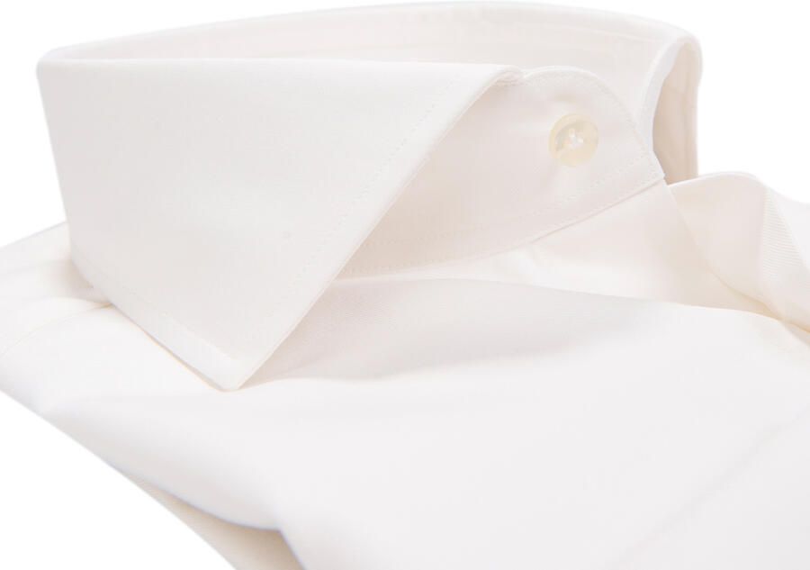 Profuomo Sky Blu overhemd ecru dubbel manchet slim fit - Foto 2