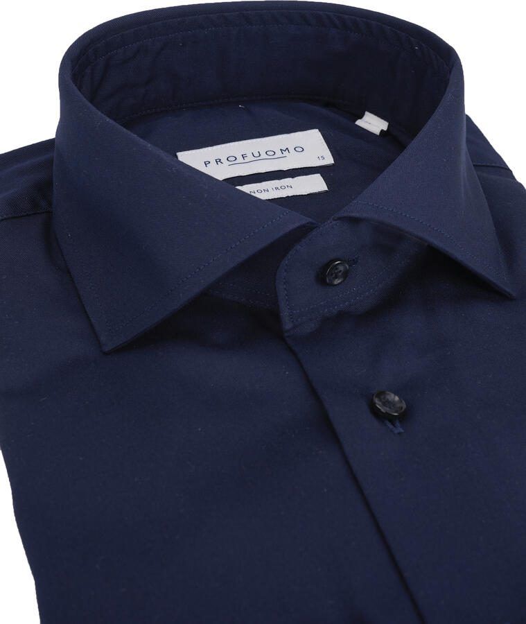 Profuomo Twill Overhemd Sleeve 7 Navy Blauw Heren - Foto 4