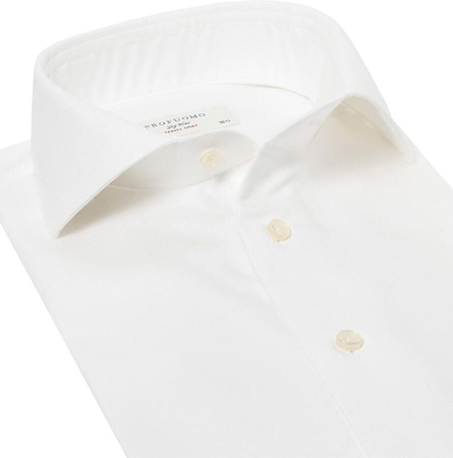Profuomo Travel fit zakelijk overhemd met knoopsluiting model 'Cutaway'