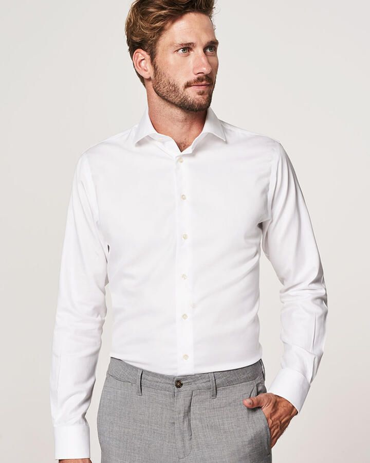 Profuomo Travel fit zakelijk overhemd met knoopsluiting model 'Cutaway' - Foto 3