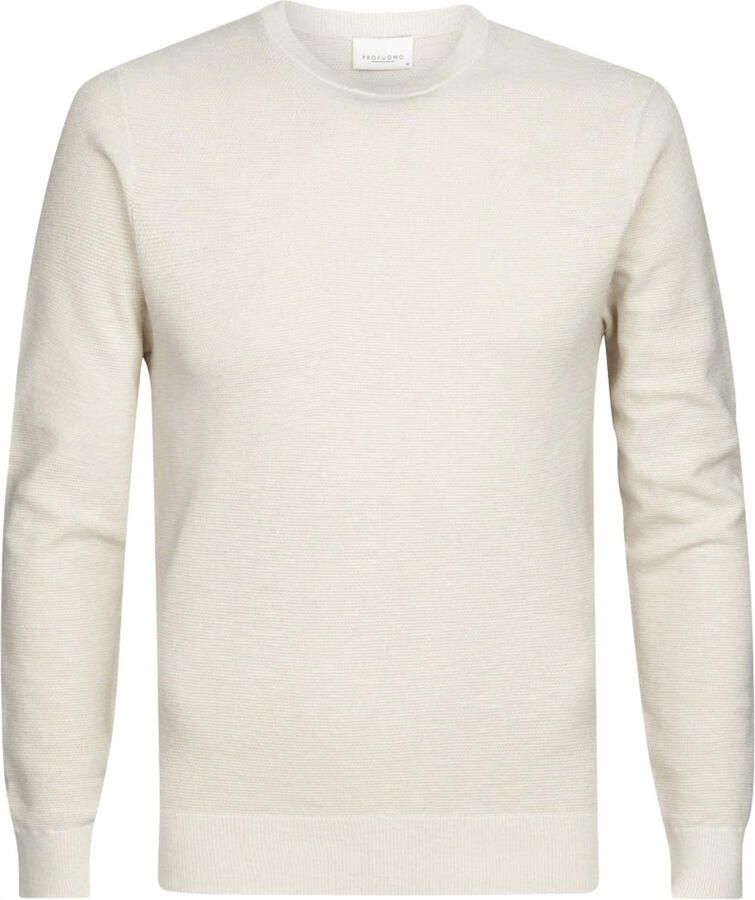 PROFUOMO Heren Truien & Vesten Structure Crew Neck Ecru - Foto 9