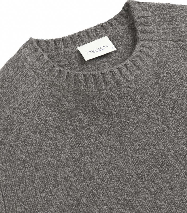 Profuomo Chunky Crewneck Wollen Trui Brown Heren - Foto 2