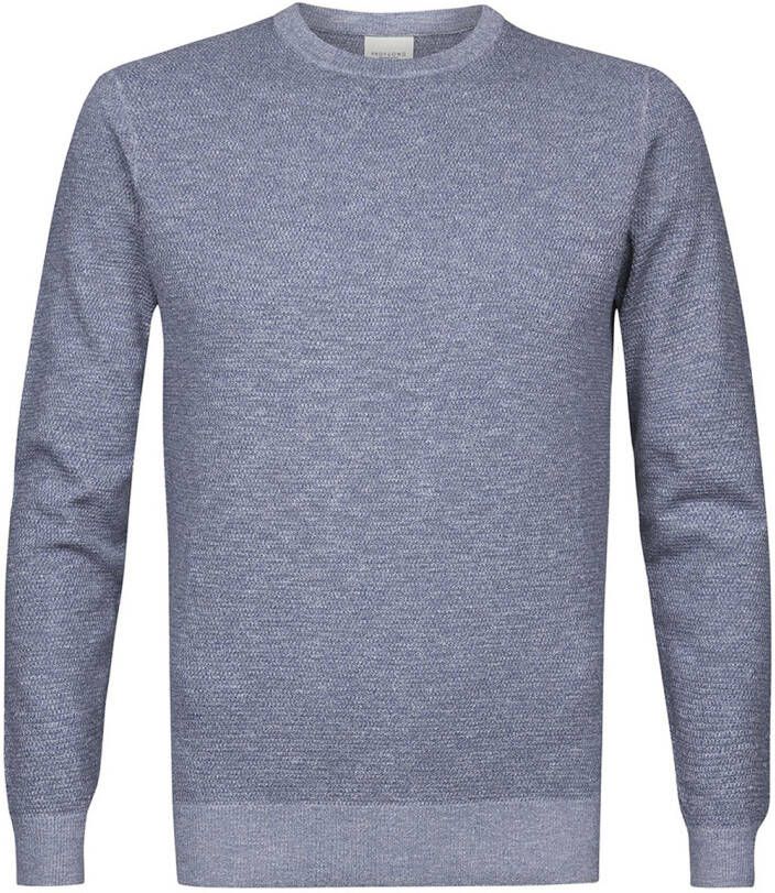 Profuomo Heren Crew Neck Pullover Sweater Blue Heren