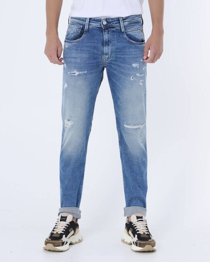 Replay Slim fit jeans in destroyed-look model 'ANBASS'
