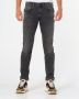 Replay Slim-Fit Jeans met Donkere Wassing en Op Maat Gemaakt Geborduurd Label Gray Heren - Thumbnail 3