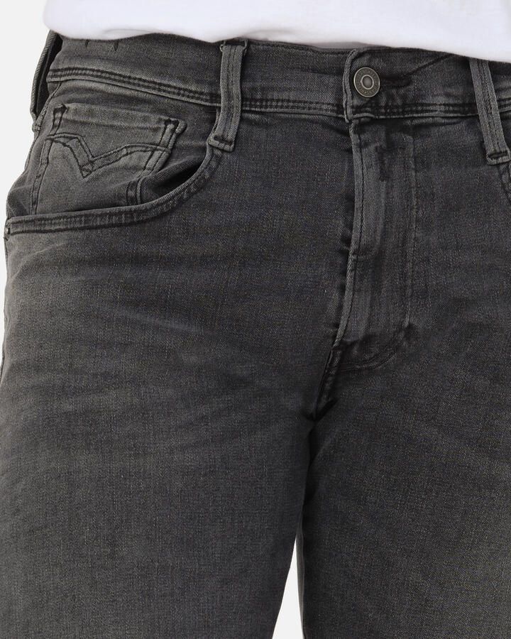 Replay Slim-Fit Jeans met Donkere Wassing en Op Maat Gemaakt Geborduurd Label Gray Heren - Foto 3