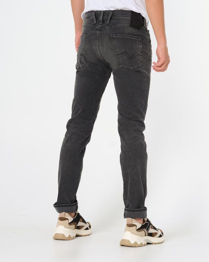 Replay Slim-Fit Jeans met Donkere Wassing en Op Maat Gemaakt Geborduurd Label Gray Heren - Foto 6