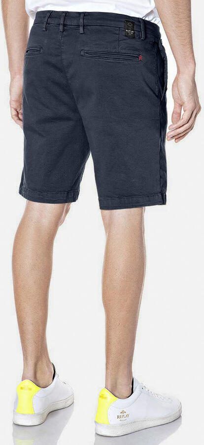 REPLAY regular chino short donkerblauw - Foto 5