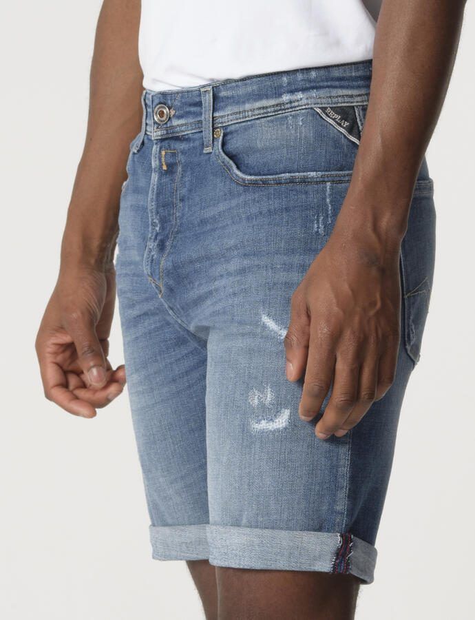 Replay RBJ.981 Aged-Destroyed Heren Short - Foto 5