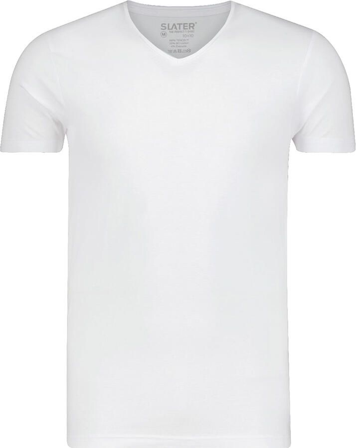 Slater 2-pack The Perfect T-shirt 10+10 V-Hals Wit - Foto 2