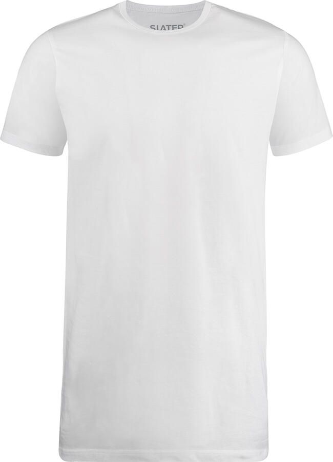 Slater T-shirt 2-pack T-shirt Extra Lang R-Neck Wit - Foto 2