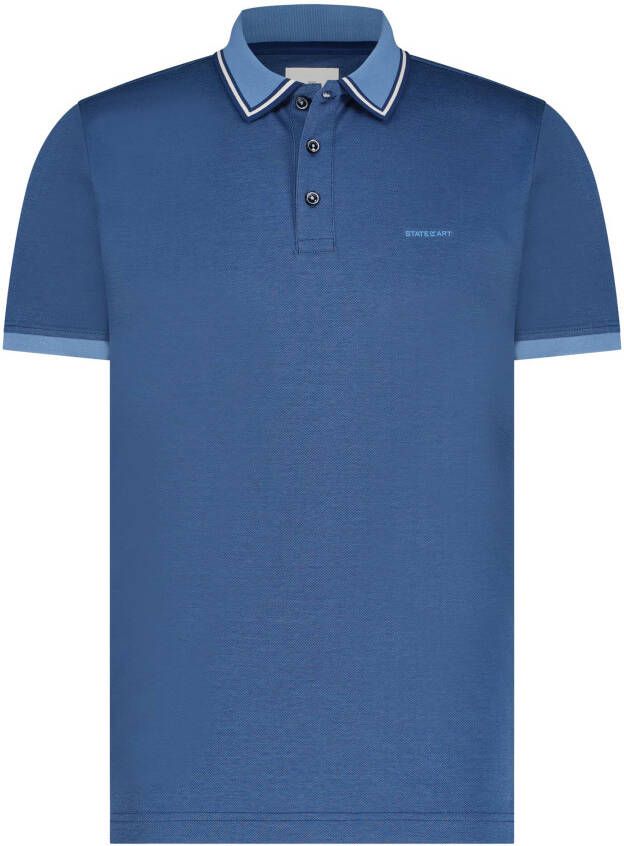 State of Art Blauwe polo met korte mouwen Blue Heren - Foto 2