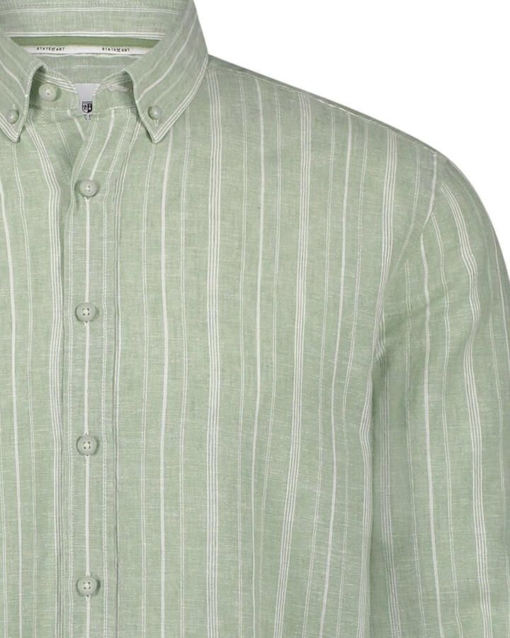 State Of Art Overhemd Lange Mouw Overhemd Streep Groen - Foto 6