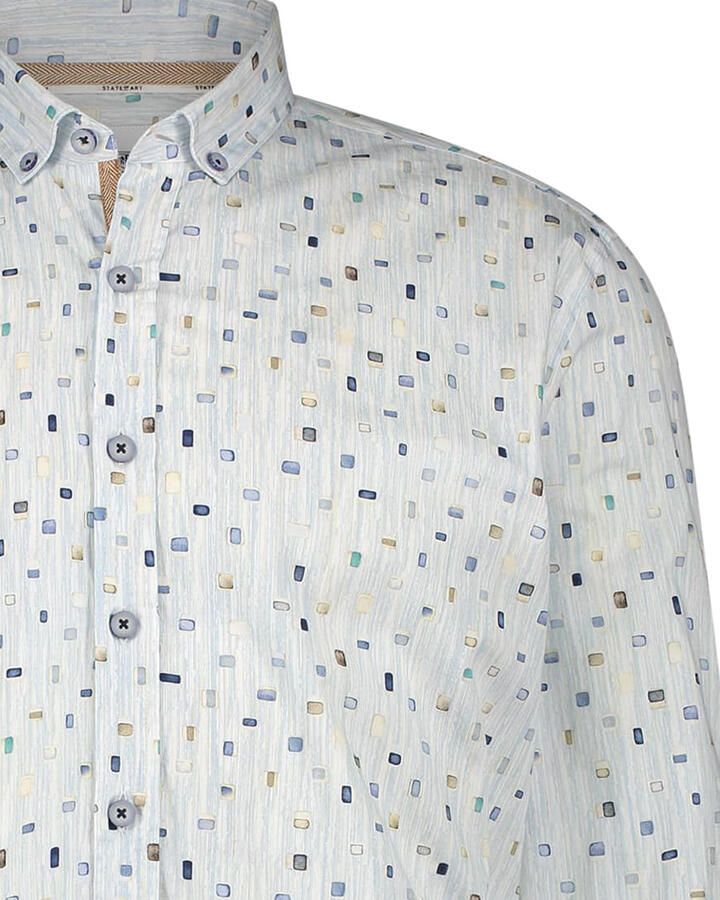 State Of Art Overhemd Lange Mouw Twill Overhemd Print Lichtblauw - Foto 2