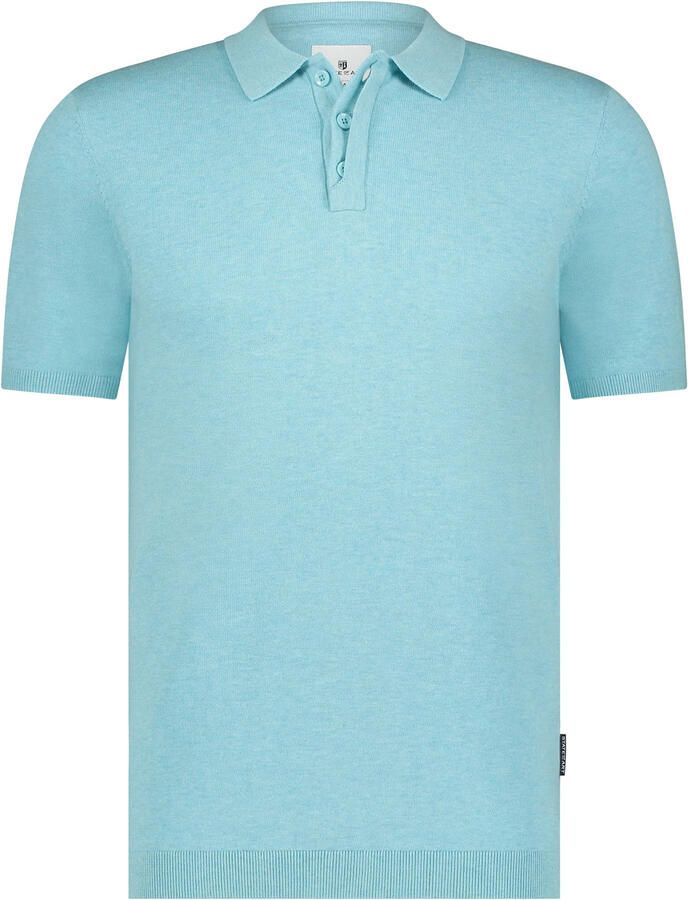 State of Art regular polo gebreid lichtblauw