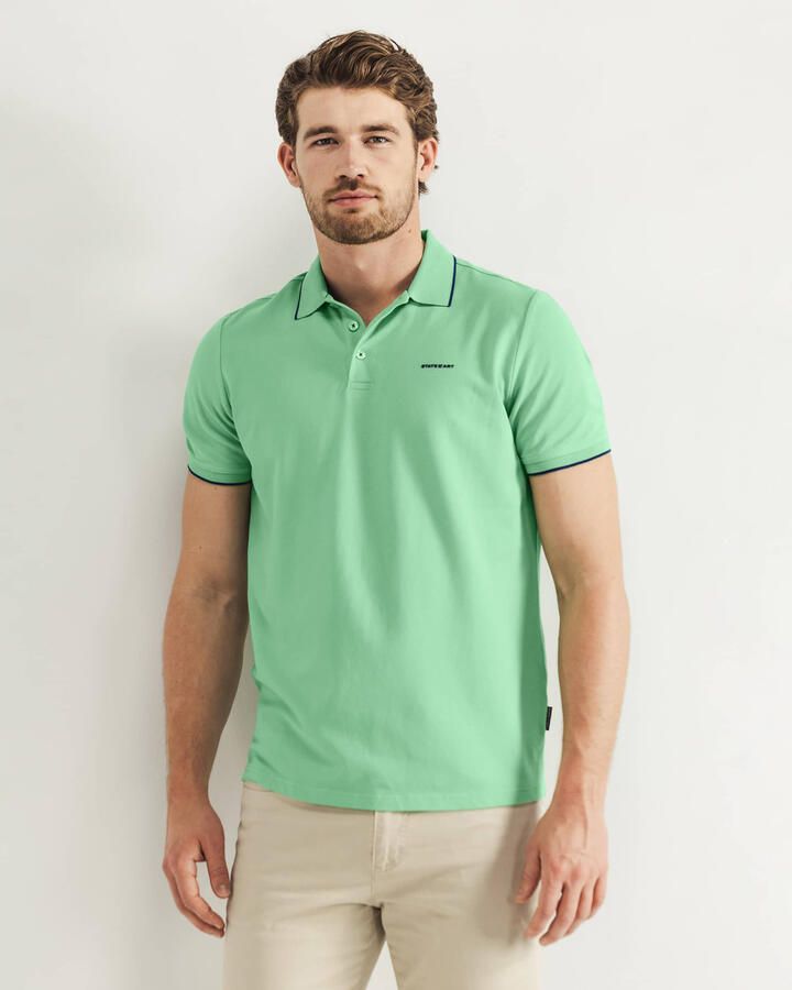 State Of Art T-shirt Poloshirt Piqué Lichtgroen - Foto 2