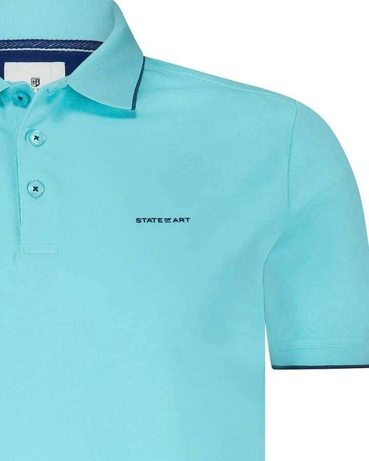 State Of Art T-shirt Poloshirt Piqué Lichtblauw - Foto 5