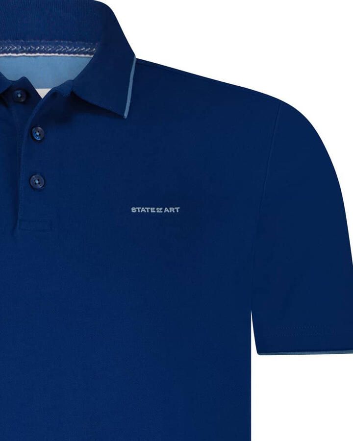 State Of Art T-shirt Poloshirt Piqué Kobaltblauw - Foto 4