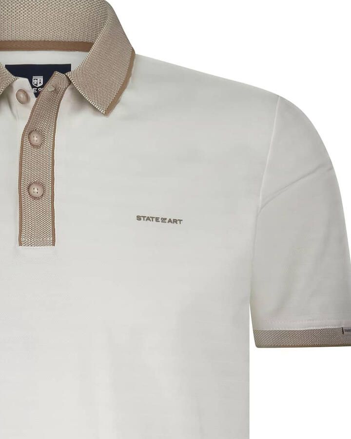State Of Art T-shirt Poloshirt Jersey Structured Stripe Wit