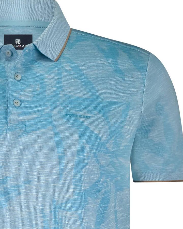 State Of Art T-shirt Poloshirt Faded Leaf Lichtblauw