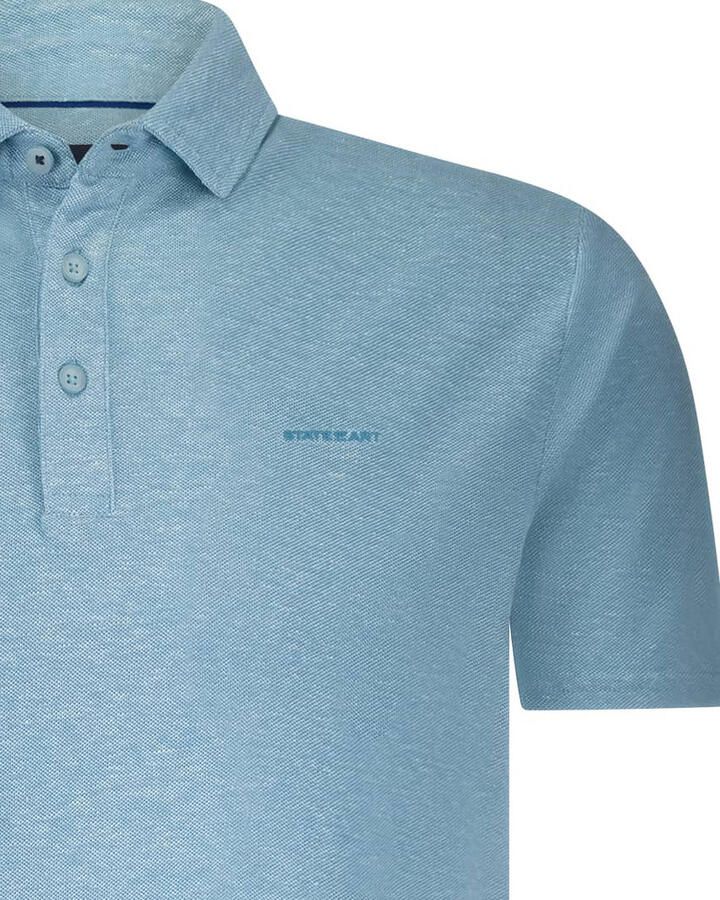 State Of Art T-shirt Poloshirt Piqué Melange Lichtblauw