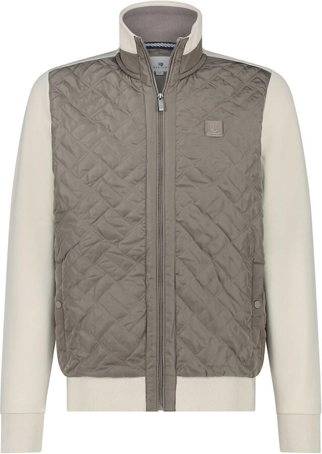 State of Art Effen Sweat Cardigan Vest Beige Heren - Foto 5
