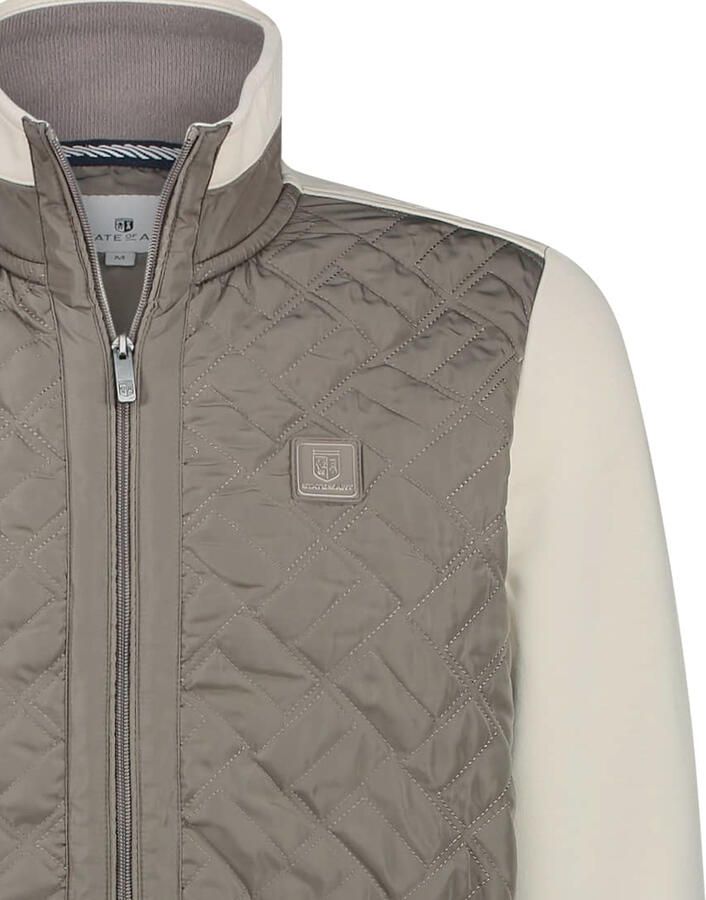 State of Art Effen Sweat Cardigan Vest Beige Heren - Foto 4