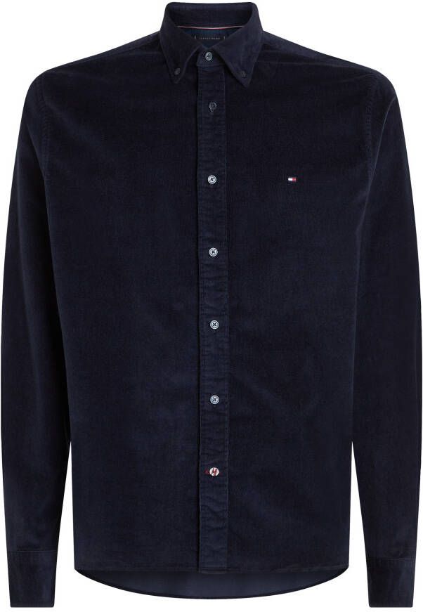 Tommy Hilfiger corduroy regular fit overhemd met logo en borduursels desert sky