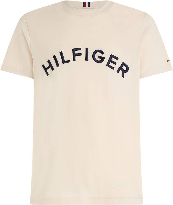 TOMMY HILFIGER Heren Polo's & T-shirts Hilfiger Arched Tee Beige