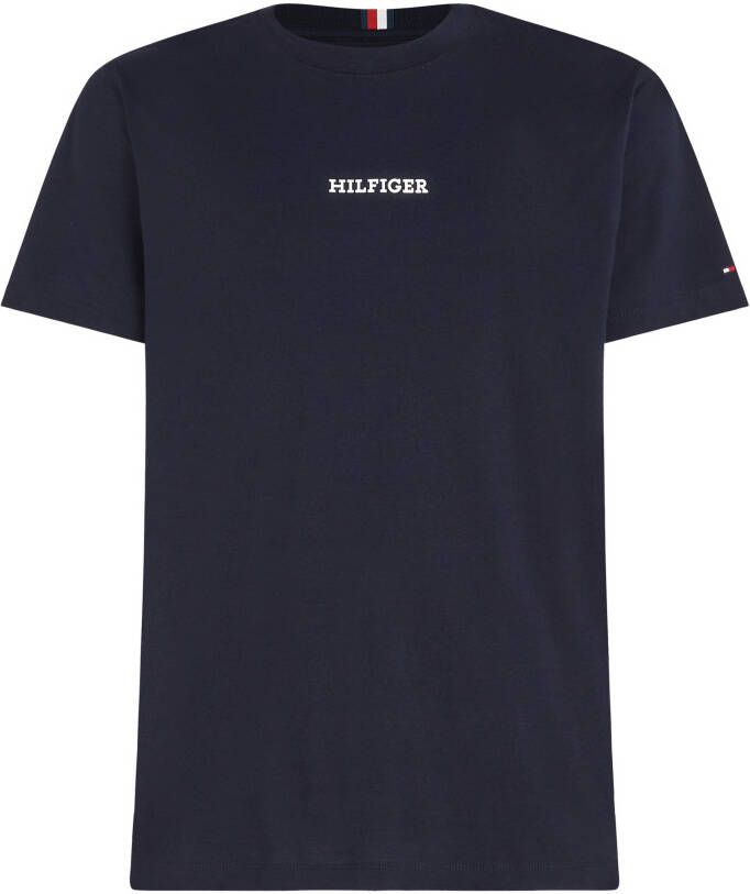 TOMMY HILFIGER Heren Polo's & T-shirts Monotype Small Chest Placement Donkerblauw