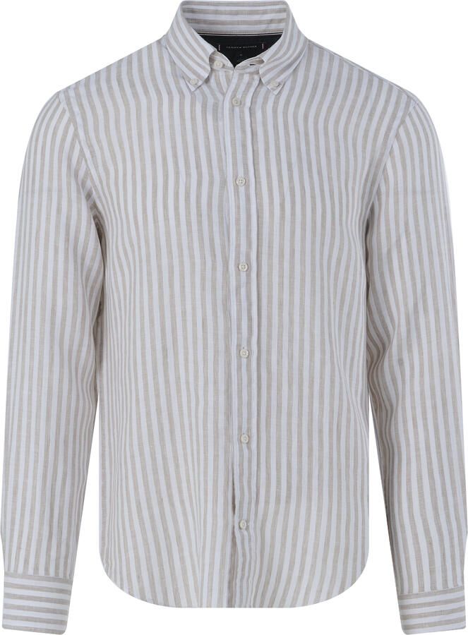 Tommy Hilfiger Smart Casual Beige Shirt Verticale Strepen Beige Heren - Foto 2