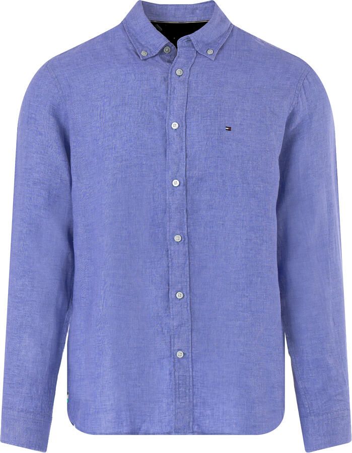 TOMMY HILFIGER Heren Overhemden Pigment Dyed Li Solid Rf Shirt Lichtblauw - Foto 4