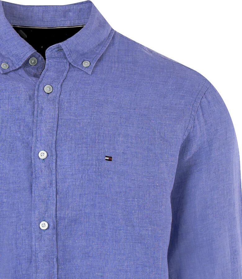 TOMMY HILFIGER Heren Overhemden Pigment Dyed Li Solid Rf Shirt Lichtblauw - Foto 3