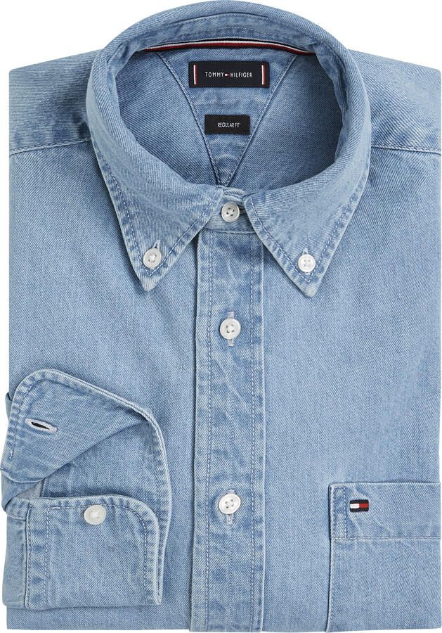 Tommy Hilfiger Regular fit jeansoverhemd met logostitching - Foto 6