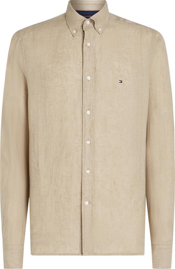 TOMMY HILFIGER Heren Overhemden Pigment Dyed Li Solid Rf Shirt Beige - Foto 9