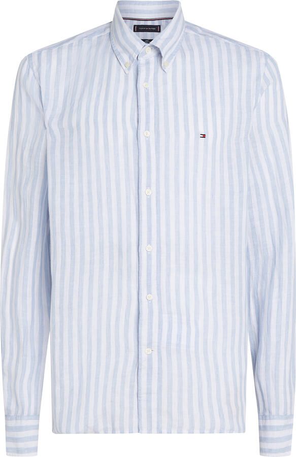 TOMMY HILFIGER Heren Overhemden Linen Essential Stripe Rf Shirt Ecru - Foto 8