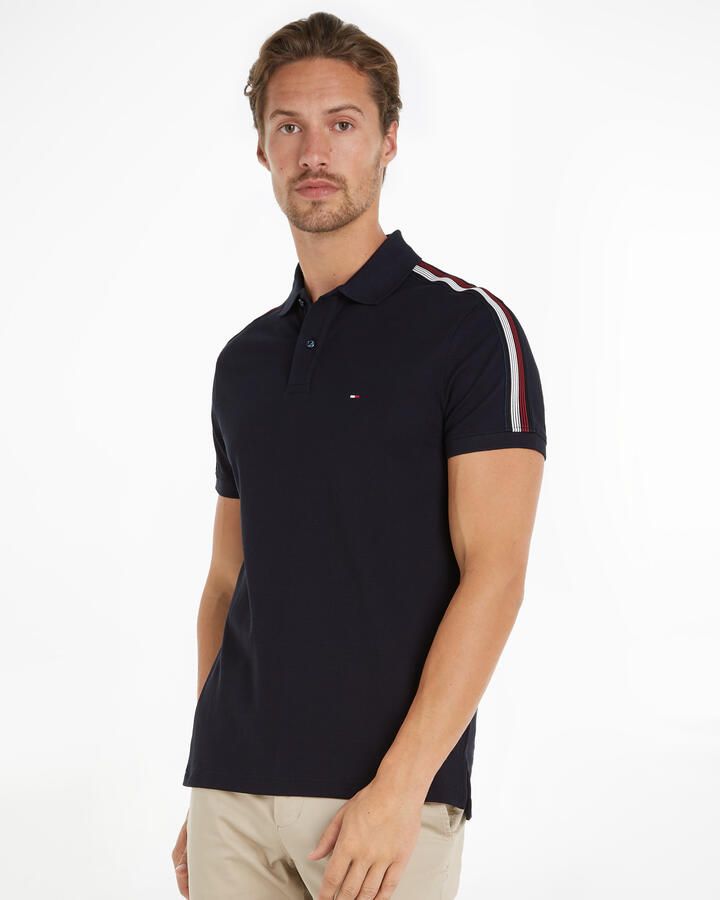 Tommy Hilfiger Poloshirt SHADOW GS REG POLO Strepen in Tommy kleur op de schouder
