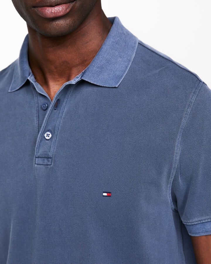 Tommy Hilfiger Casual Polo Shirt Regular Fit Blue Heren