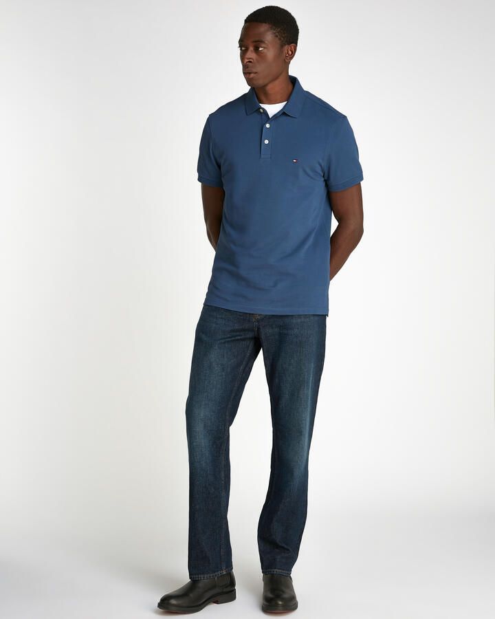 Tommy Hilfiger Poloshirt 1985 SLIM POLO met piquéstructuur en borduursel gemêleerd casual slim fit katoenmix polokraag - Foto 3