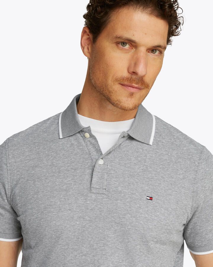 Tommy Hilfiger Regular fit poloshirt van een mix van katoen en linnen