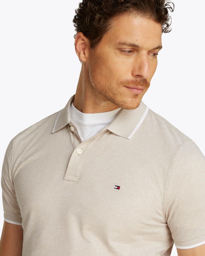 Tommy Hilfiger Regular fit poloshirt van een mix van katoen en linnen