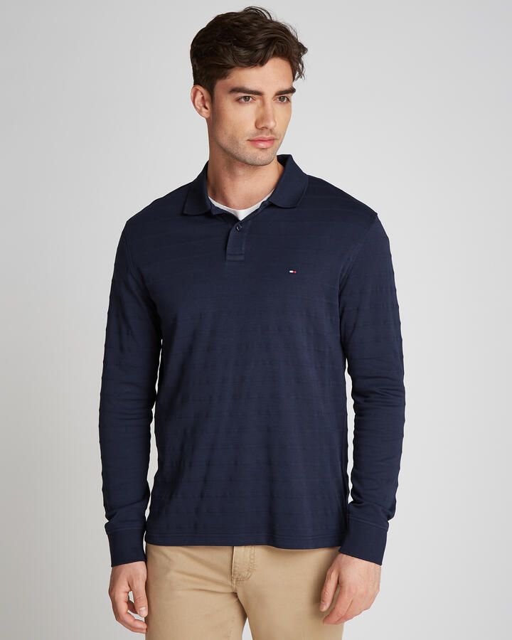 Tommy Hilfiger Poloshirt met lange mouwen MERC JACQUARD STRIPE LS REG POLO