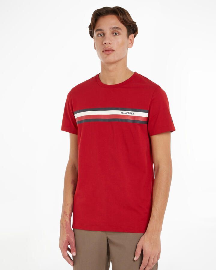Tommy Hilfiger T-shirt MONOTYPE CHEST STRIPE met logo arizona red - Foto 2