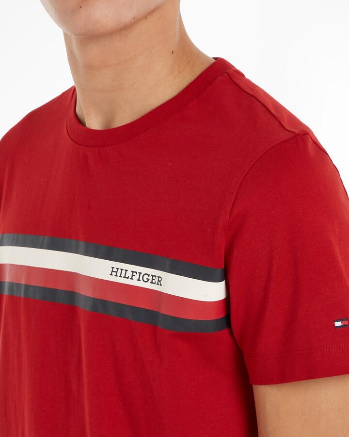 Tommy Hilfiger T-shirt MONOTYPE CHEST STRIPE met logo arizona red - Foto 3