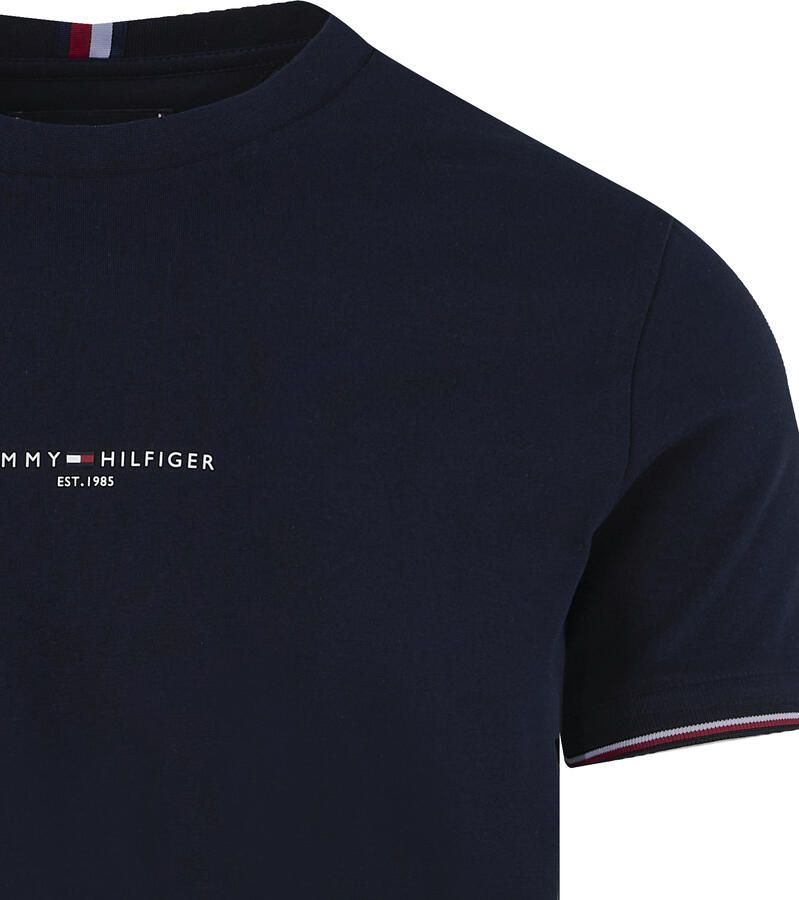 Tommy Hilfiger Heren T-shirt met korte mouwen en bedrukt logo Blue Heren