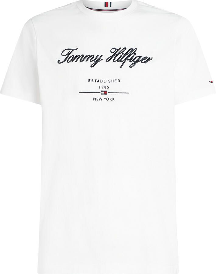 Tommy Hilfiger Embroidered Script T-Shirt White- Heren White - Foto 5