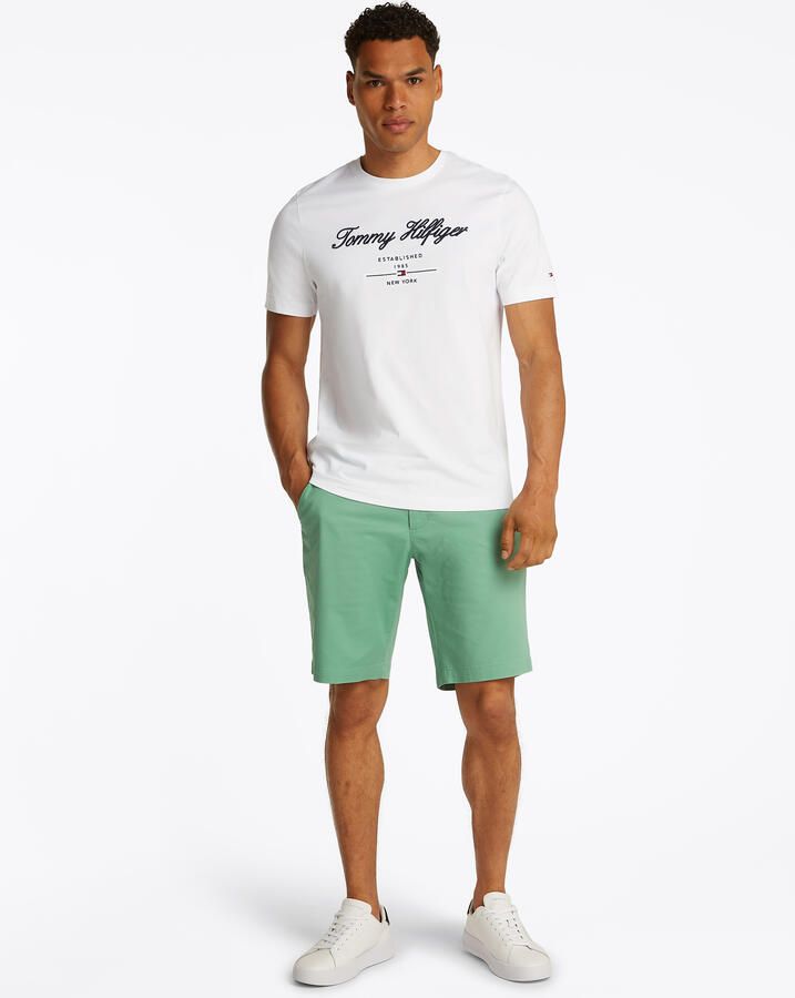 Tommy Hilfiger Embroidered Script T-Shirt White- Heren White