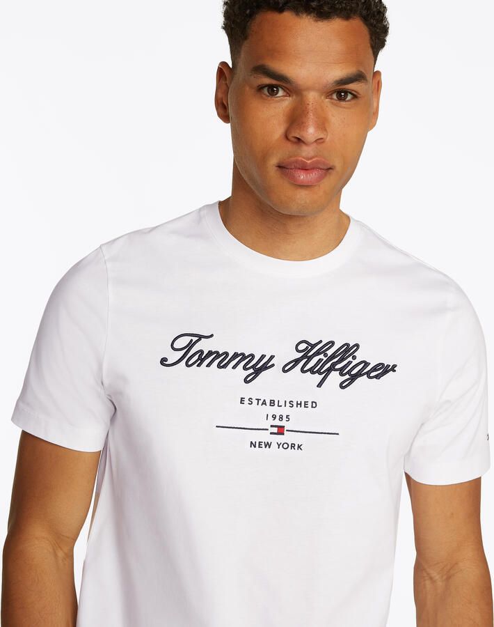 Tommy Hilfiger Embroidered Script T-Shirt White- Heren White - Foto 2