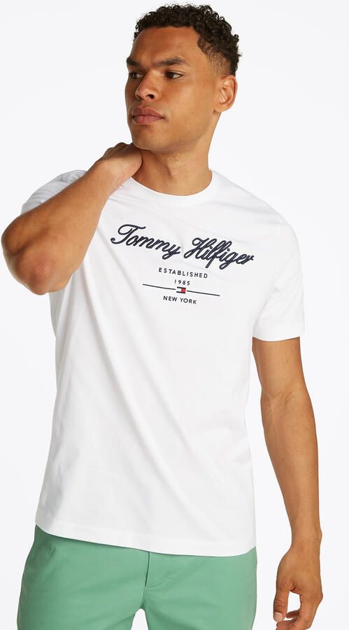 Tommy Hilfiger Embroidered Script T-Shirt White- Heren White - Foto 3