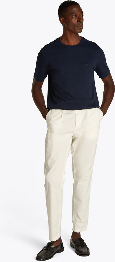 Tommy Hilfiger Interlock Gebreide Geribbelde Kraag T-Shirt Blue Heren - Foto 4